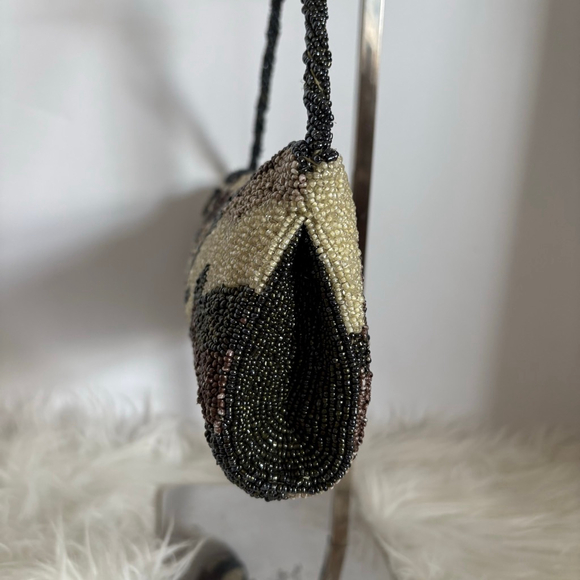 Women's Moyna Vintage Camo Fully Beaded Clutch Wristlet, One Size, Brown/Beige - Picture 4 of 14